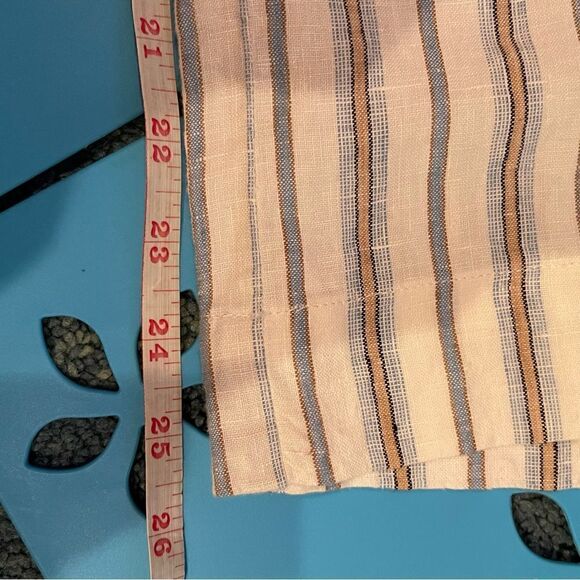 Lou & Grey SZ 0 Wide Leg 100% Linen Pants White Blue Minimalist Capsule Wardrobe - Picture 9 of 9